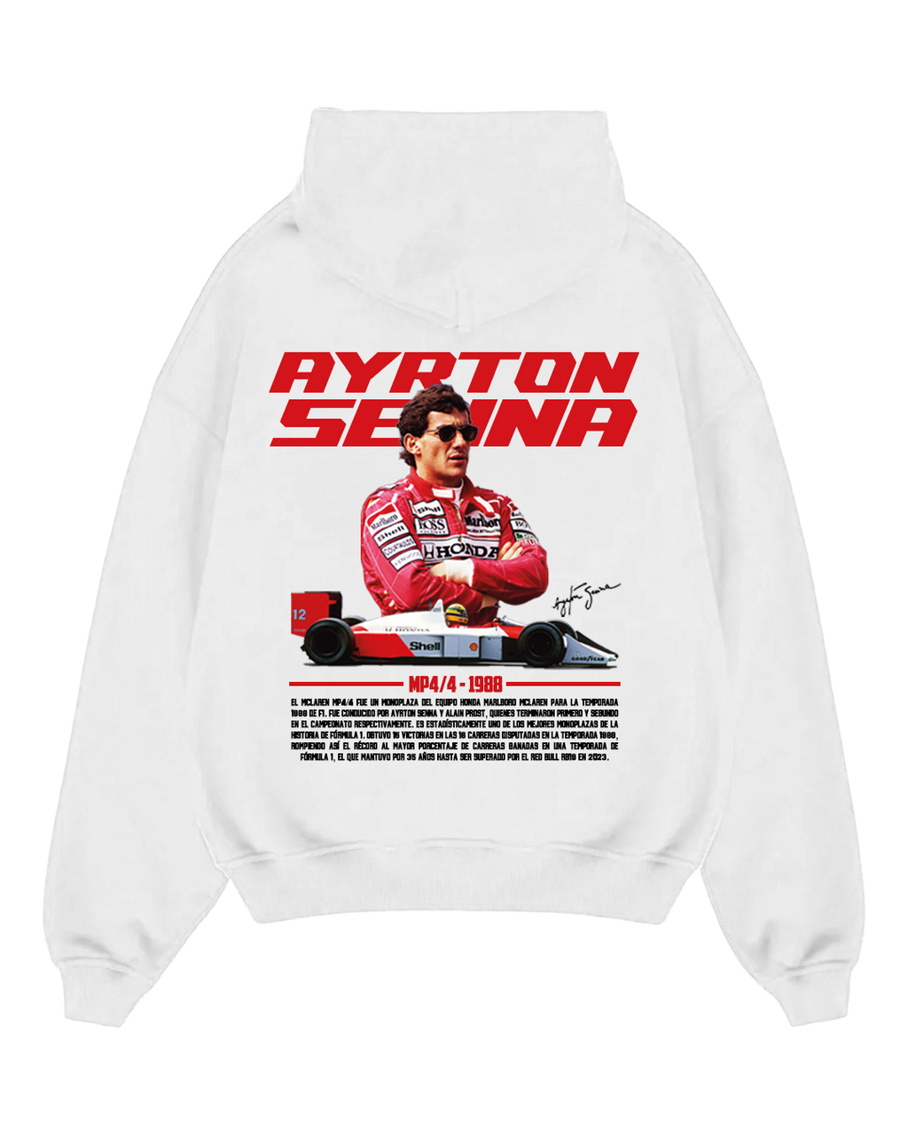 Hoodie Ayrton Senna Campeón F1 MP4/4