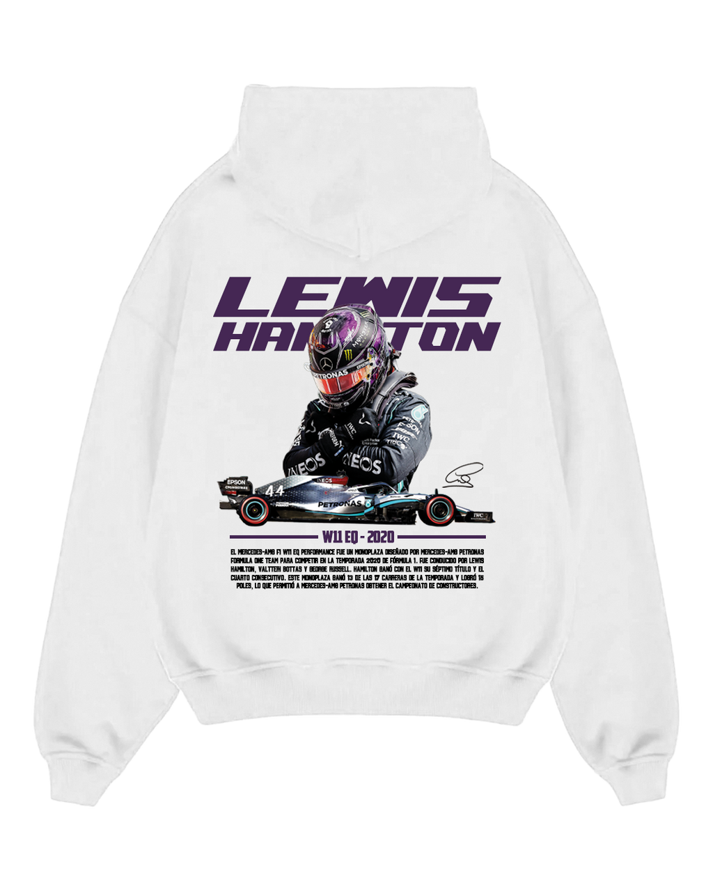 Hoodie Lewis Hamilton campeón F1 Mercedes W11