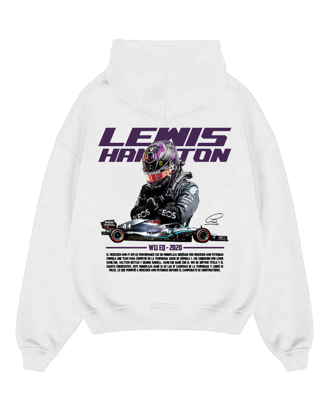 Hoodie Lewis Hamilton campeón F1 Mercedes W11