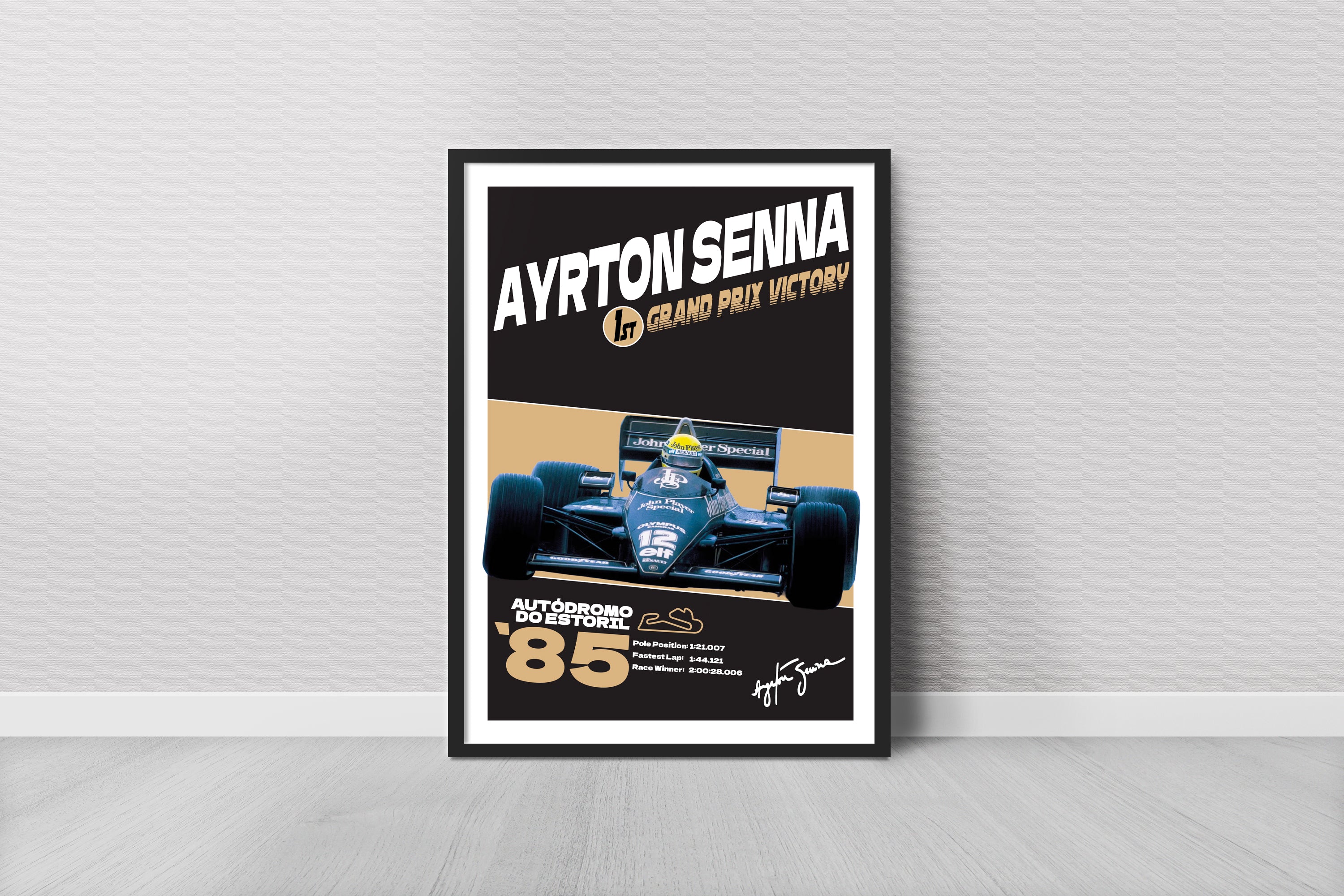 Cuadro decorativo F1 Ayrton Senna Primera victoria GP