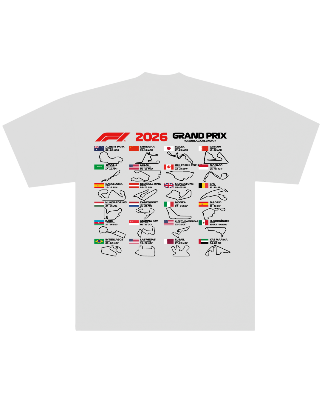 Polera Calendar F1 2026