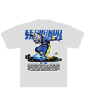 Polera Fernando Alonso Campeón F1 Renault R26 Blanca Comfort