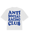 Polera Anti Social Racing Club Blanca Oversize