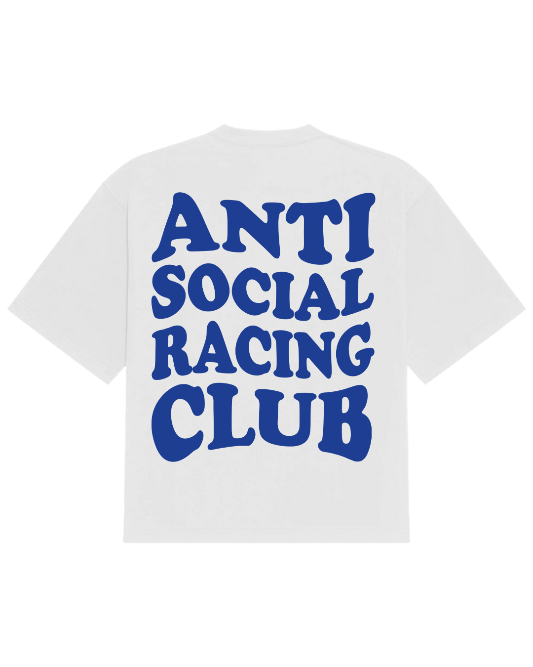 Polera Anti Social Racing Club Blanca Oversize
