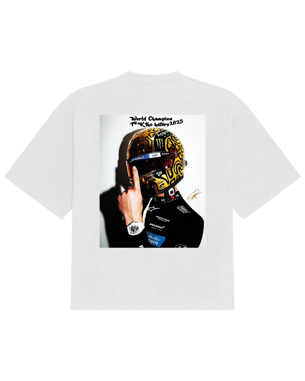 Polera Norris Golden Helmet F**k The Haters - Oversize