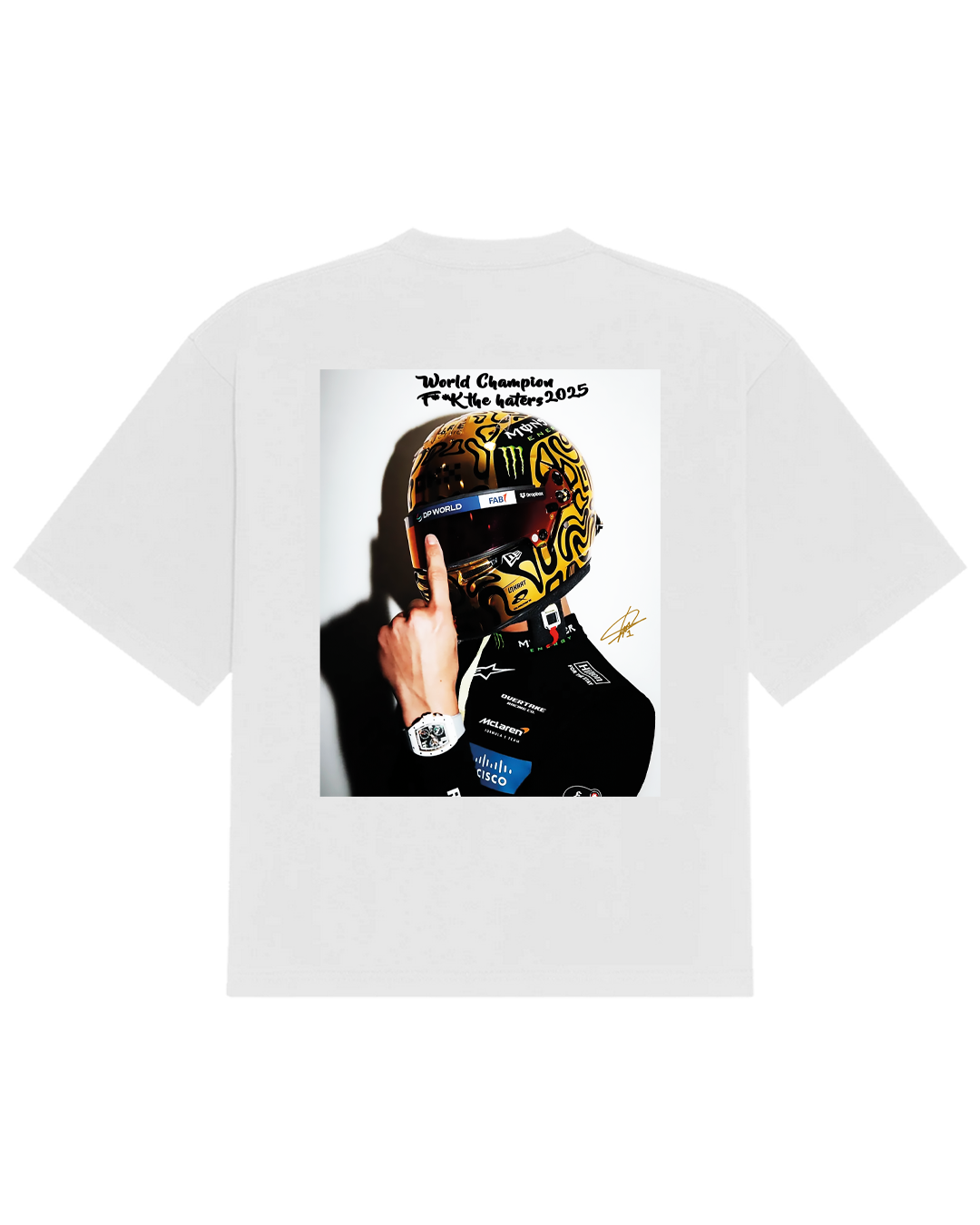 Polera Norris Golden Helmet F**k The Haters - Oversize