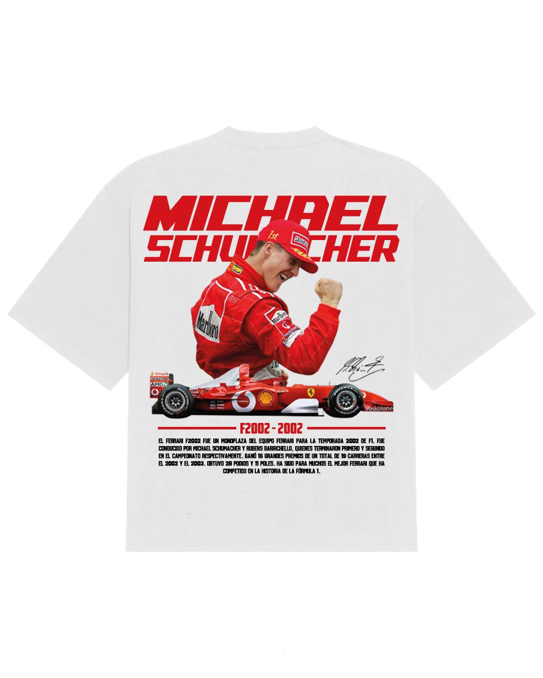 Michael Schumacher Campeón F1 Ferrari F2002 Blanca