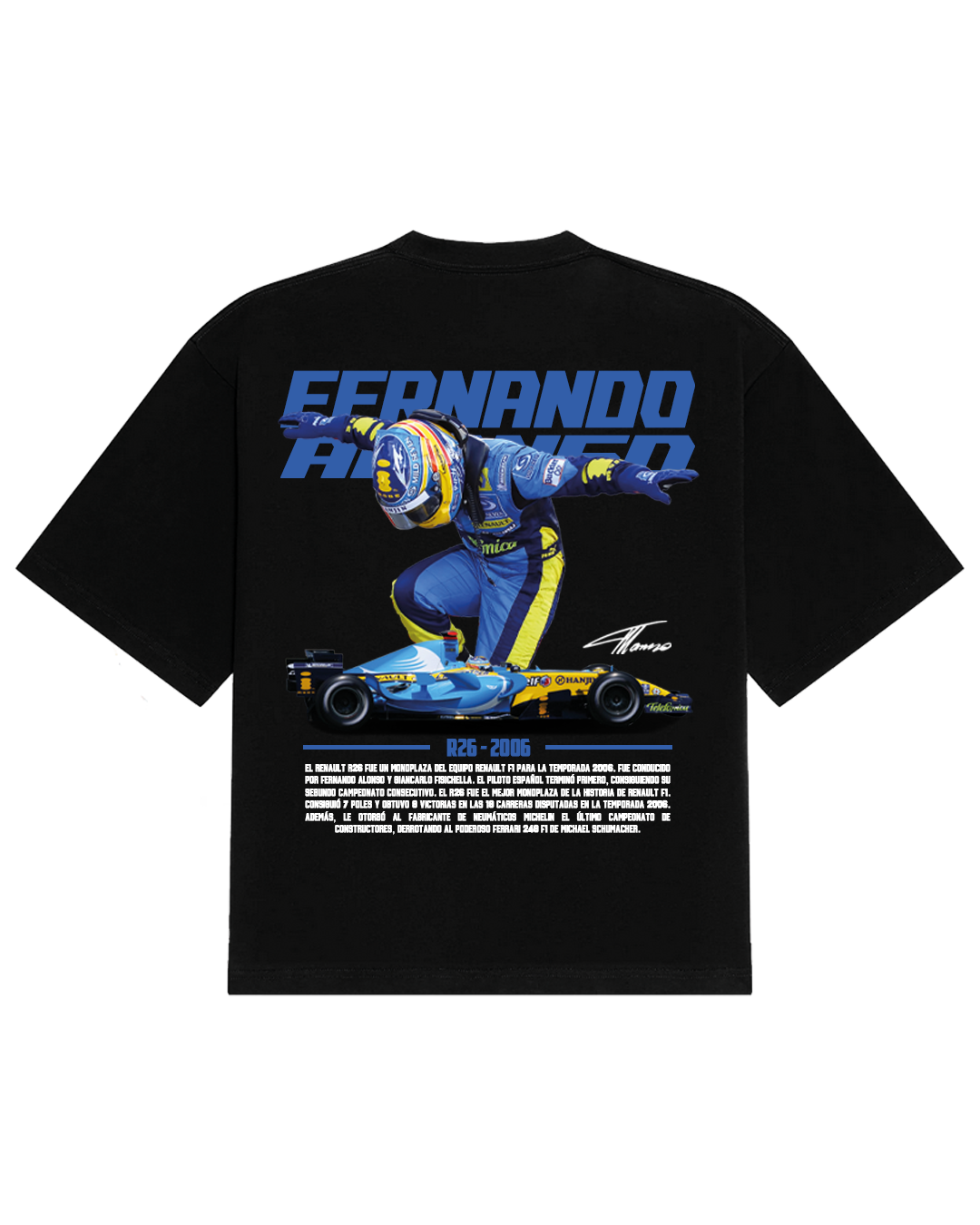 Fernando Alonso Campeón F1 Renault R26 Negra Oversize