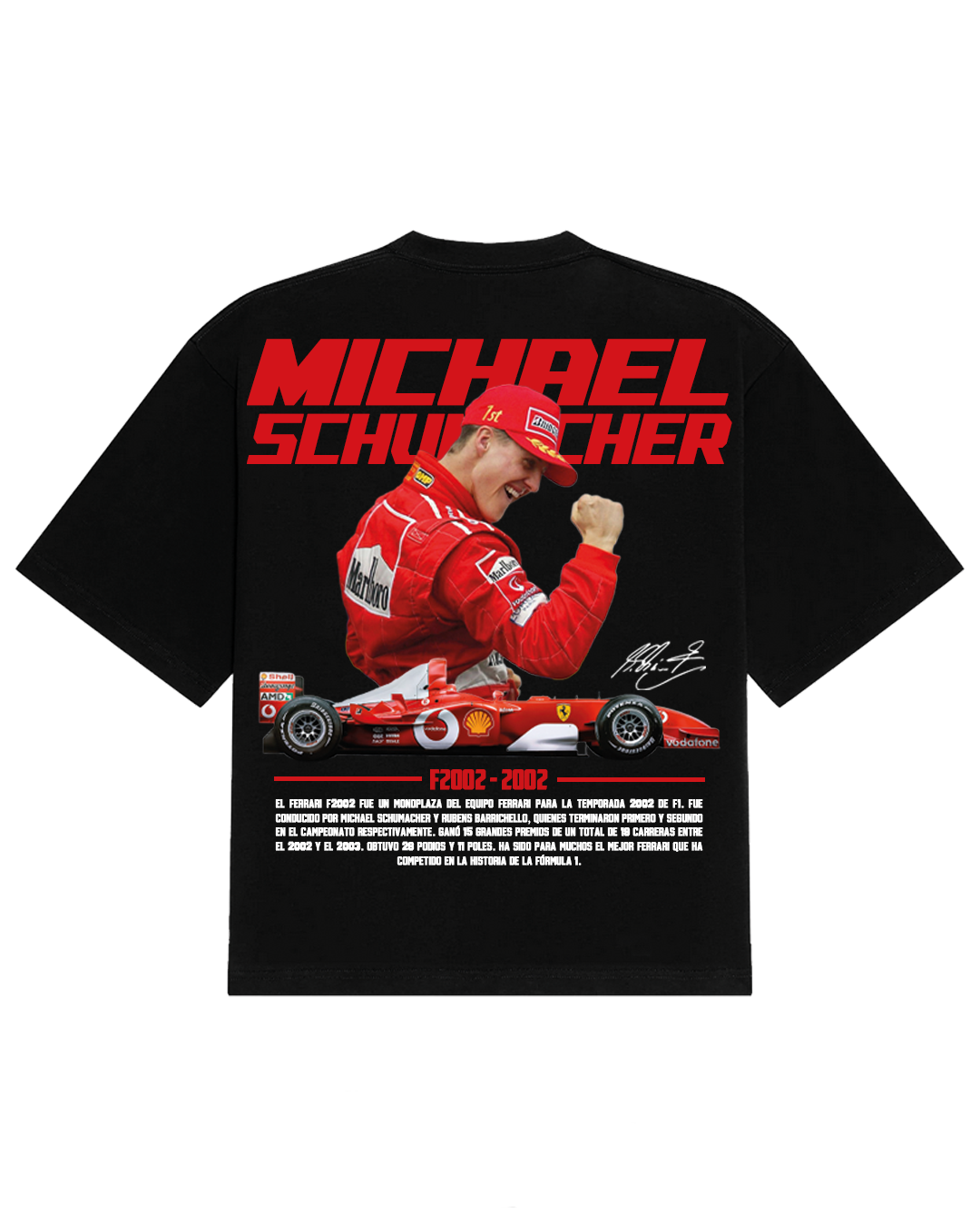 Michael Schumacher Campeón F1 Ferrari F2002 Negra Oversize